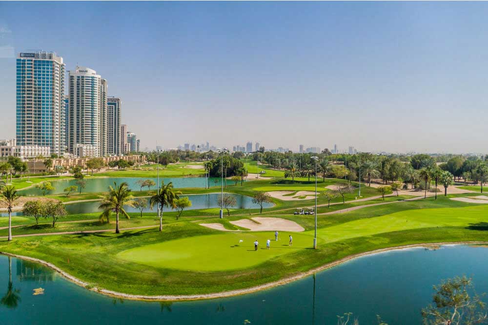 Golf course in Emirates Hills Dubai