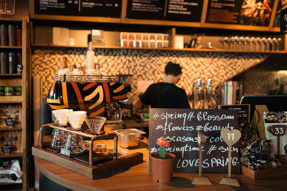 Barista at work in a coffee shop