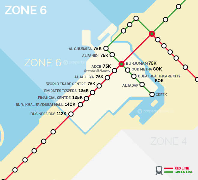 The Dubai Metro rent map The cost of renting a 1BR near a Metro