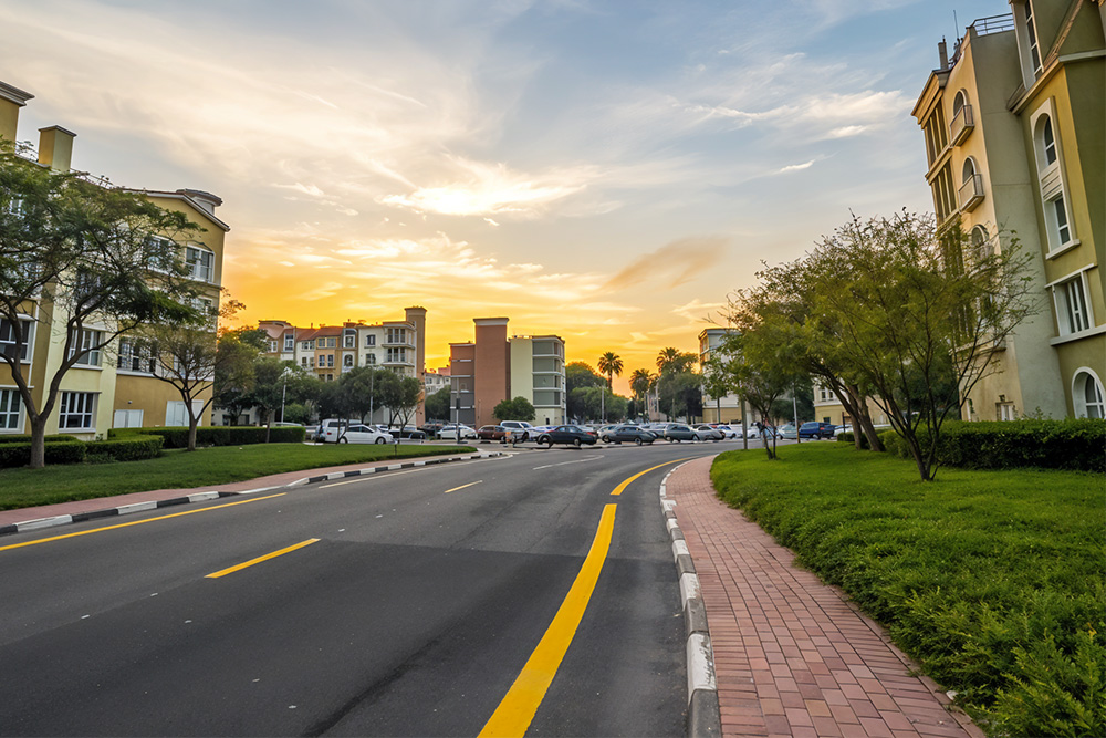 Sunset view of Discovery Gardens