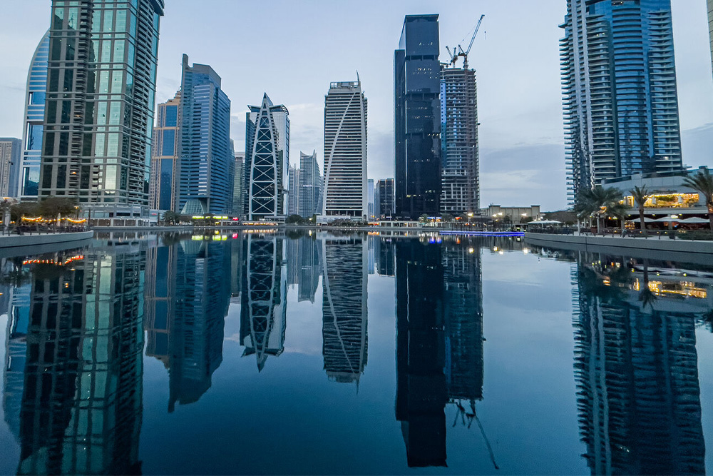 sky-rise buildings in Jumeirah Lake towers 