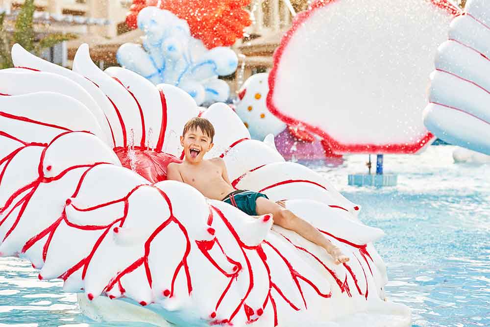 Kid enjoying at yas waterworld