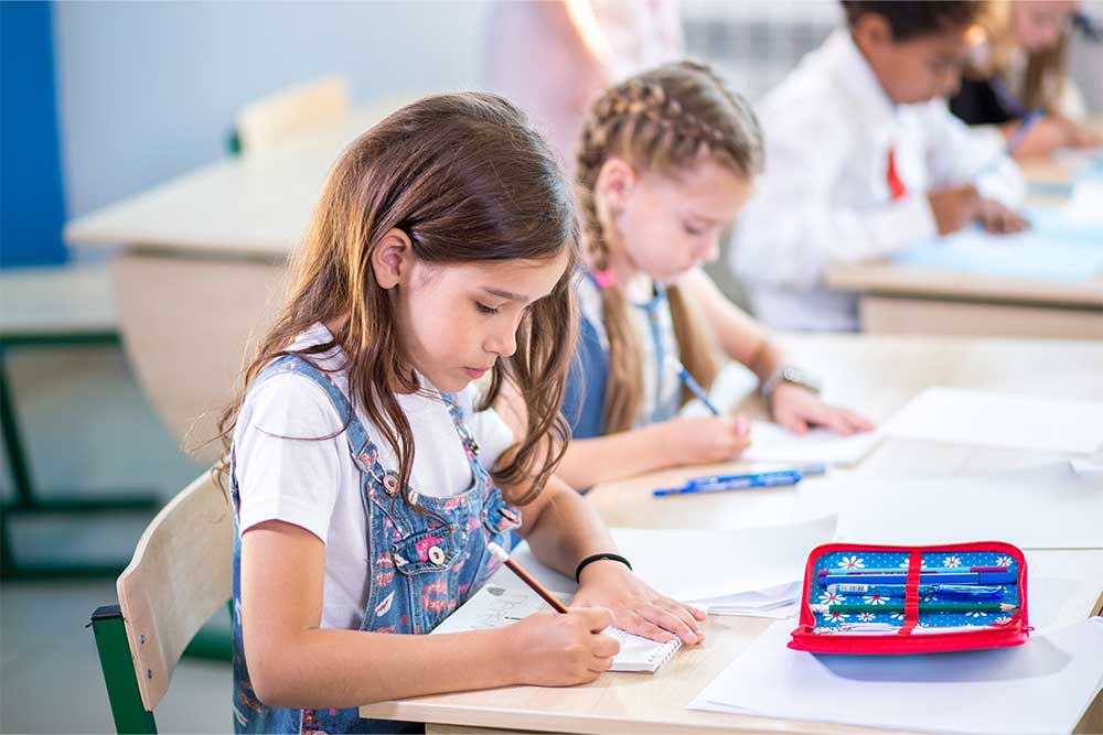 Kids engaged in class activity