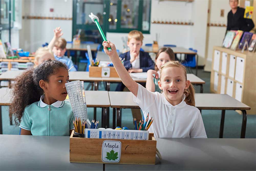 Attentive girl in a classroom