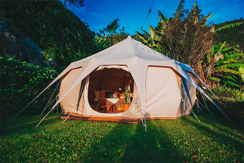 A comfortable glamping tent in UAE