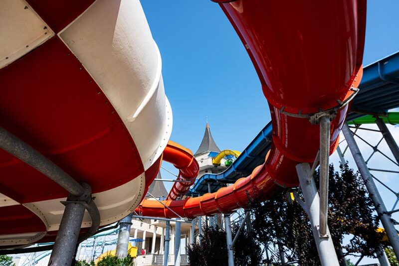 Big water tunnel slides in Atlantis water park