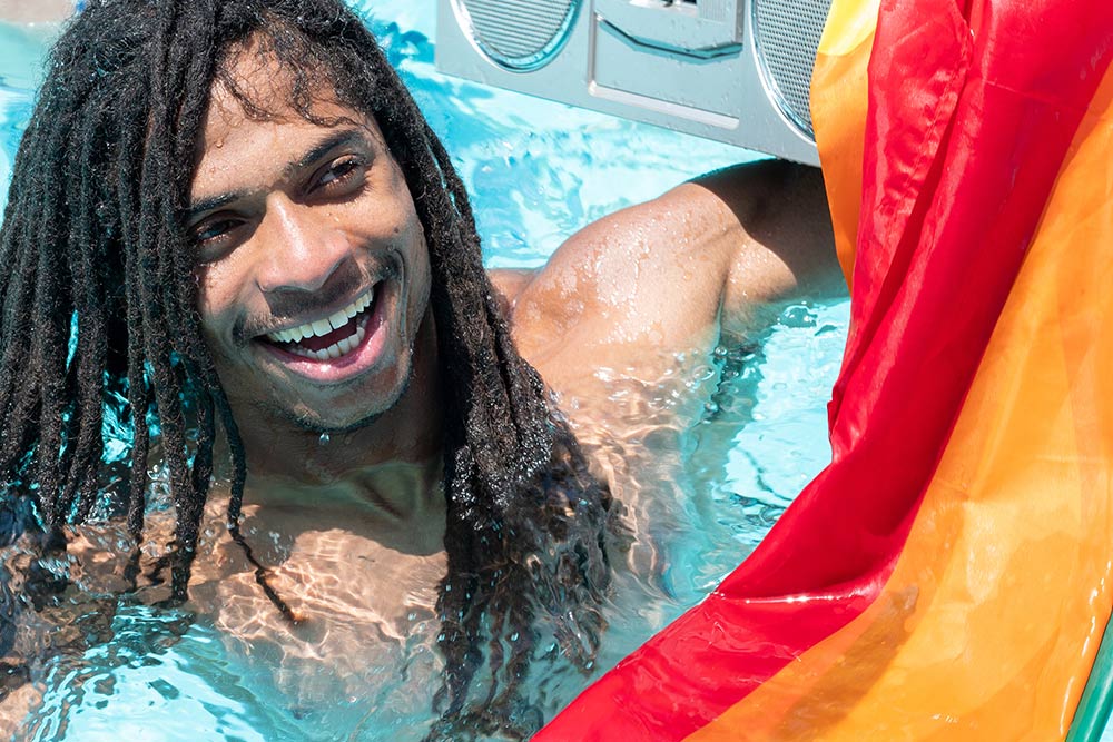 Man enjoying in a pool 