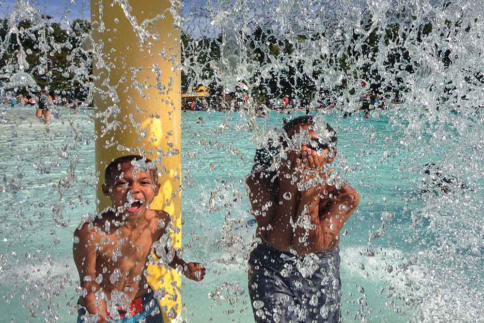 Children enjoying in water activities 