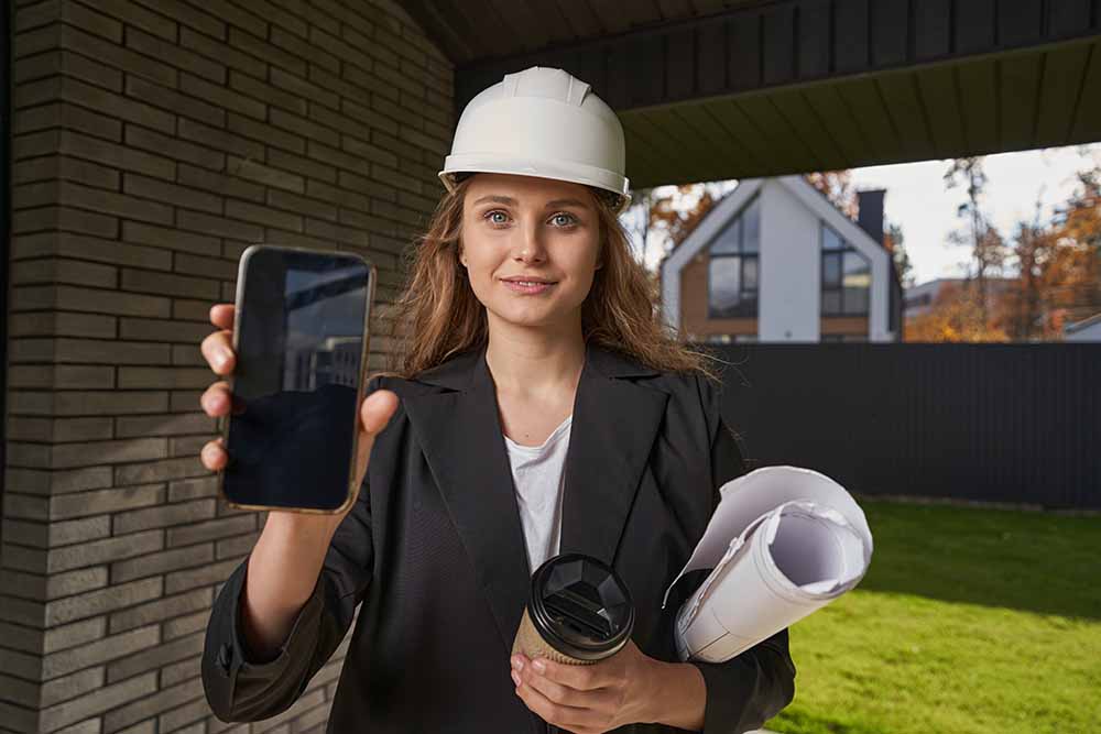 Real estate agent using top real estate apps 