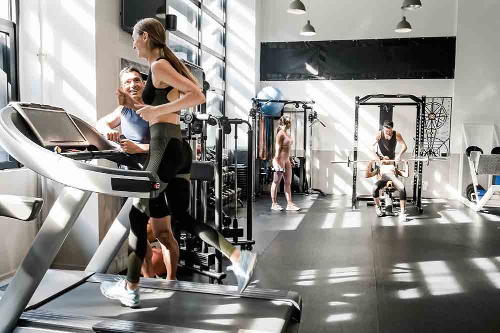 Woman running on a treadmill