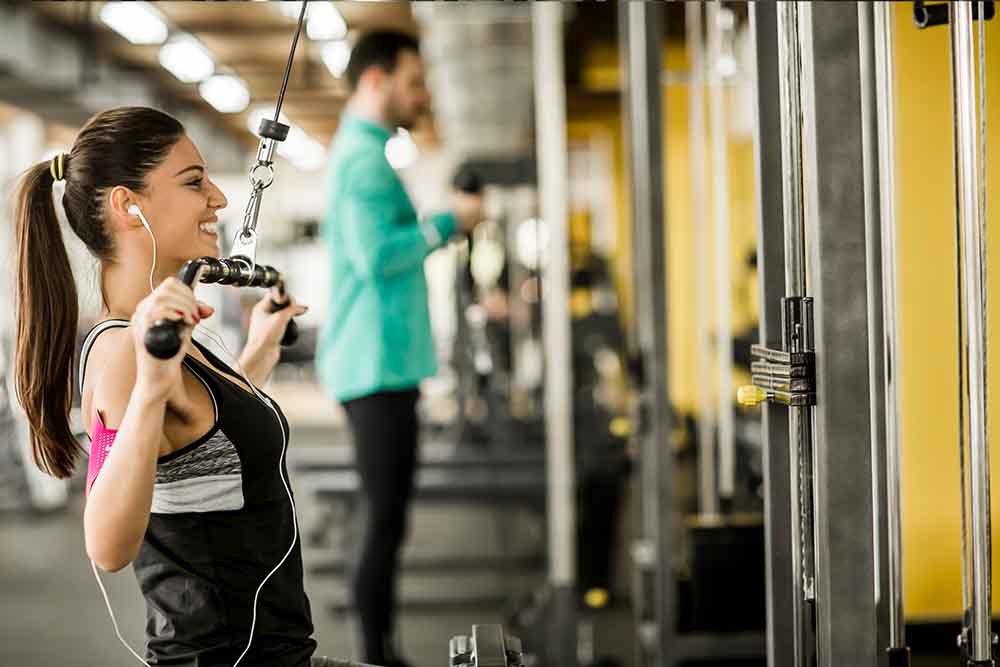 Women working out in a gym