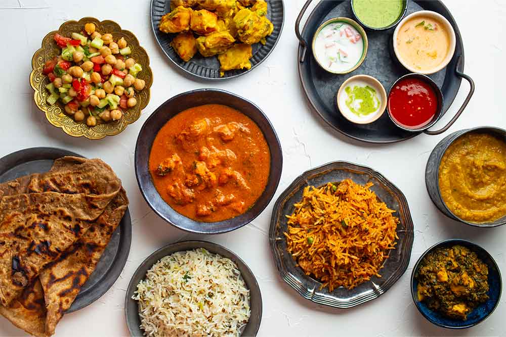 Variety of Indian food