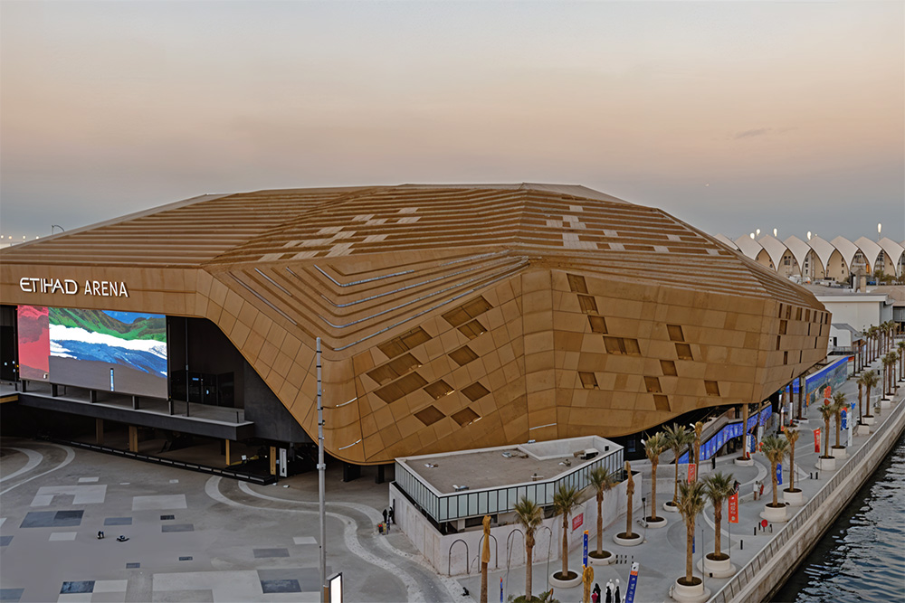 Etihad Arena is an indoor entertainment venue in Abu Dhabi