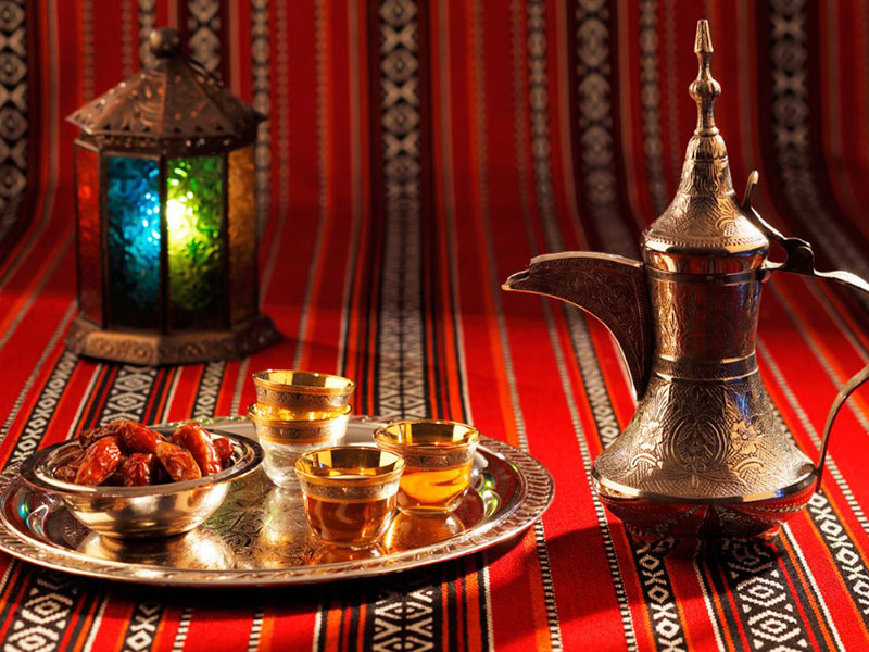 Dates and Arabic Coffee in Dallah 