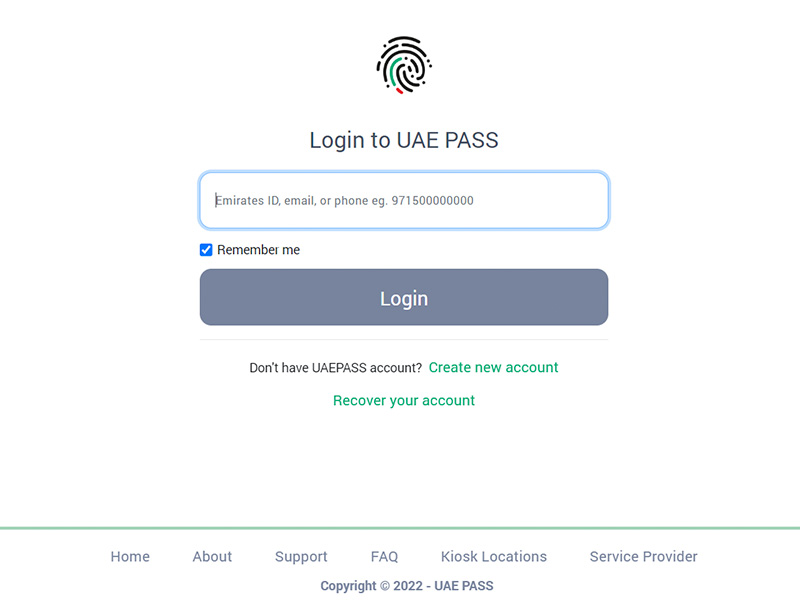 Log in to TAMM Abu Dhabi