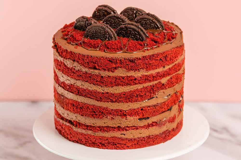 delicious red velvet cake from sugarmoo dubai