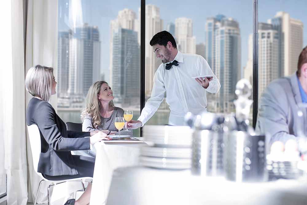 Fine dining with a view of Dubai skyline