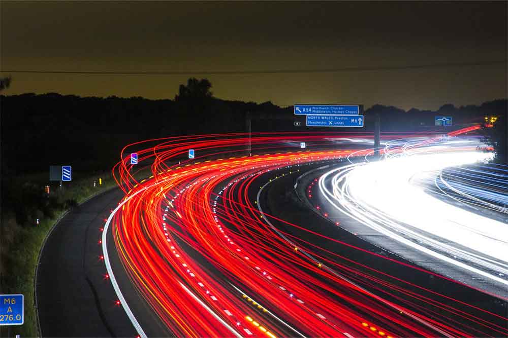 high traffic and Dubai's city of lights