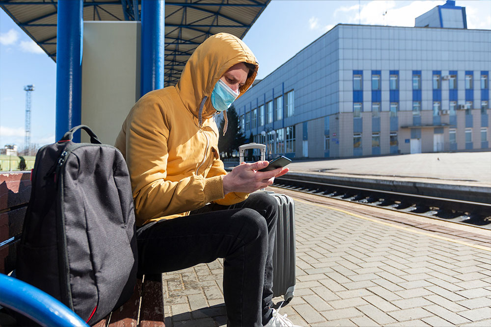 a person waiting for metro