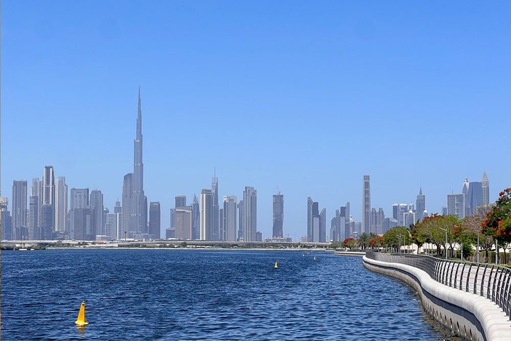 Al Jaddaf has waterfront buildings