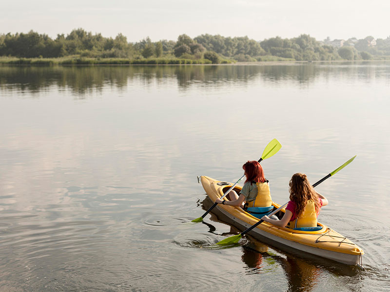 Kayaking in the lake 