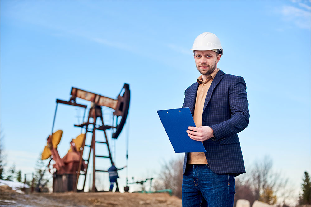 Project manager looking after an oil rig