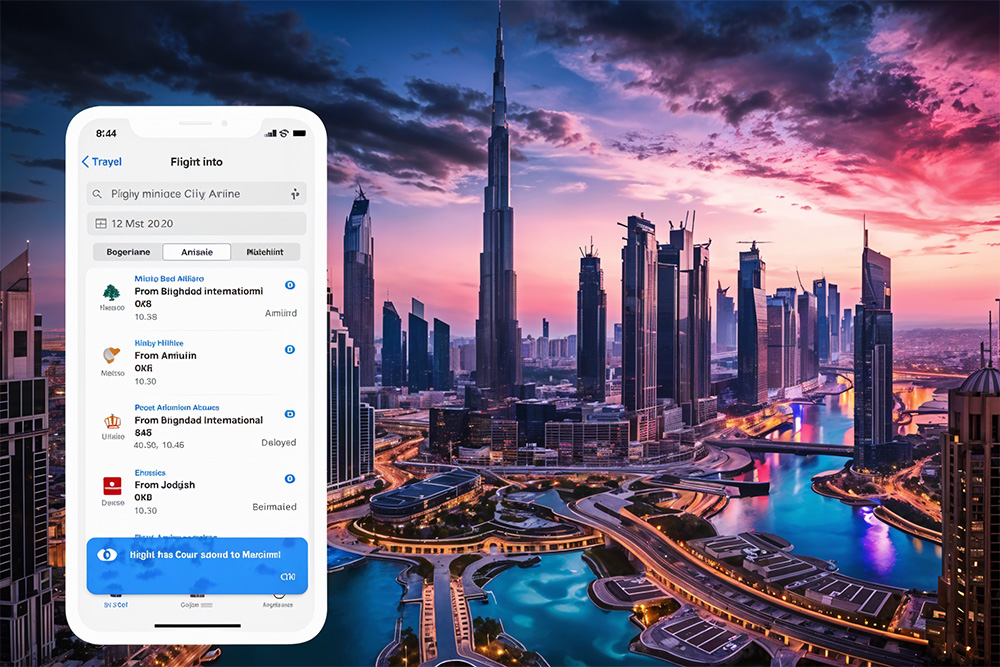 Flight info from the Dubainow application