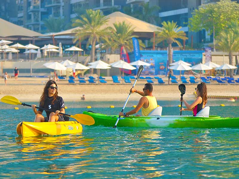 kayaking at beach