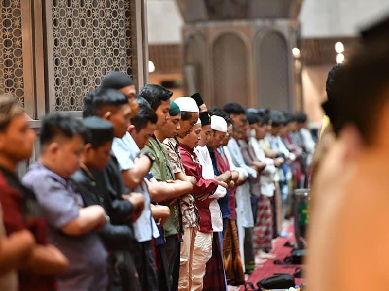 Muslims praying