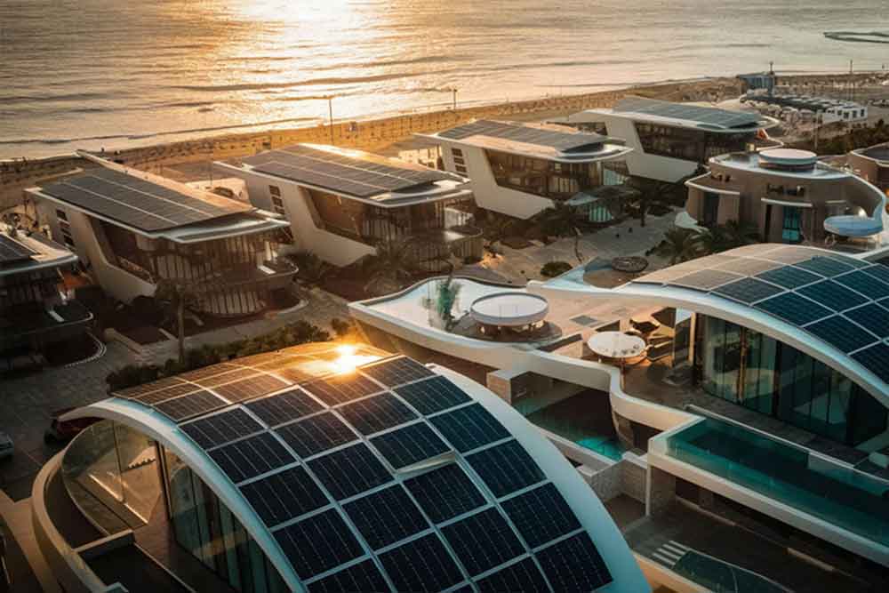 roofs covered with solar panels receiving ample of sunlight