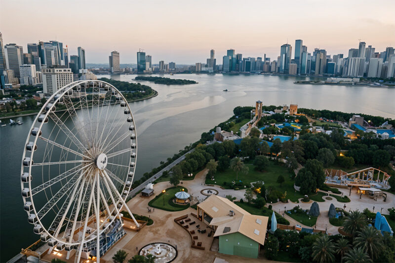 Aerial view of Sharjah's eye of the Emirates