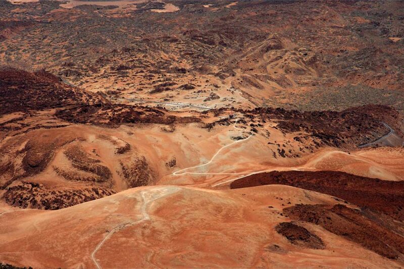 High Angle Shot Of Desert Mountain 