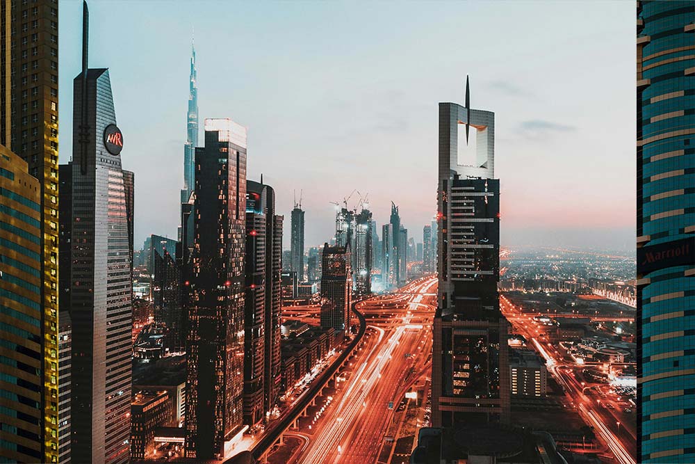 Dubai buildings view when you go for high tea