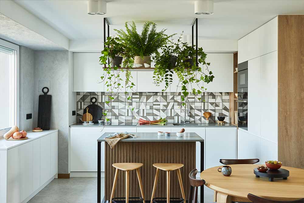 vertical garden in kitchen