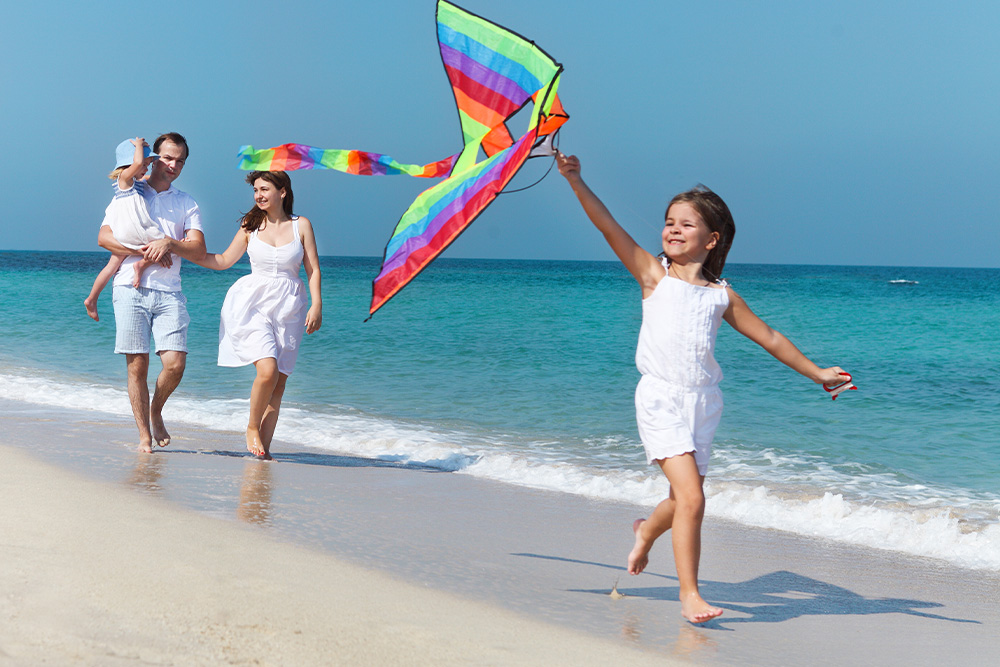 family enjoying at Al Khan Beach