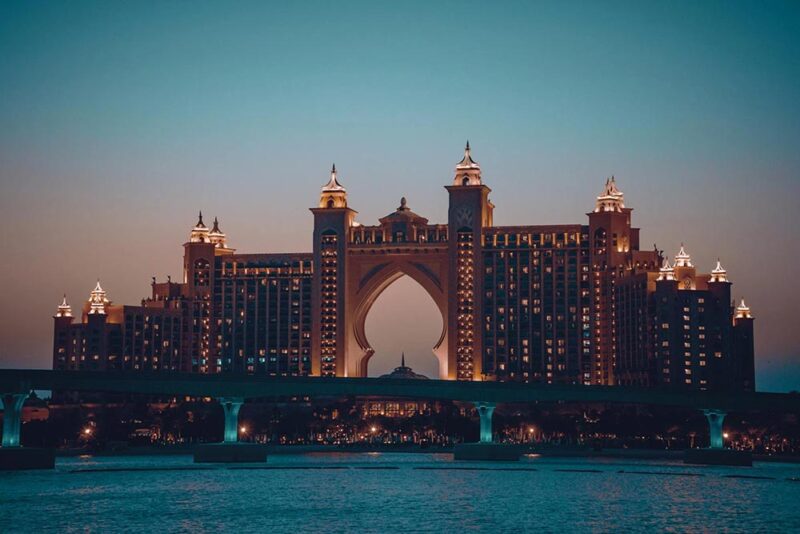 unset view of Palm Atlantis Dubai 