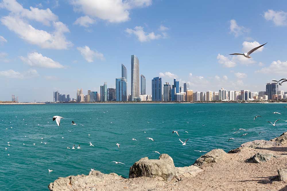 Abu Dhabi skyline with summer staycations 