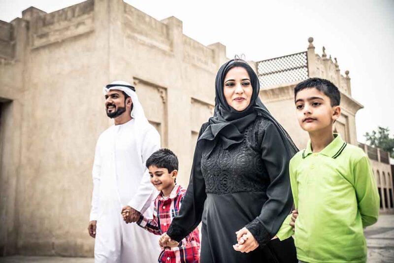 Emirati family exploring UAE Culture and Heritage