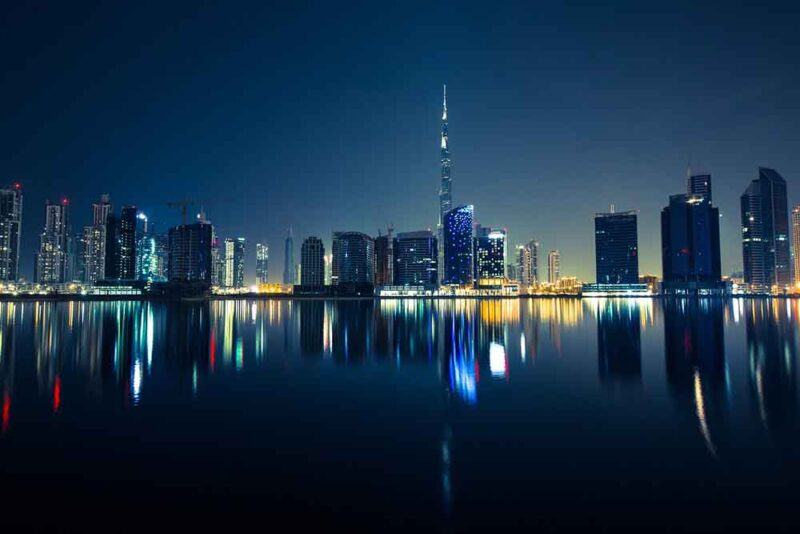 Wide-angle shot of the Dubai Internet City 