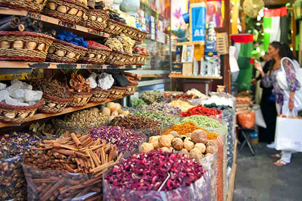 Image of different spices at a shop