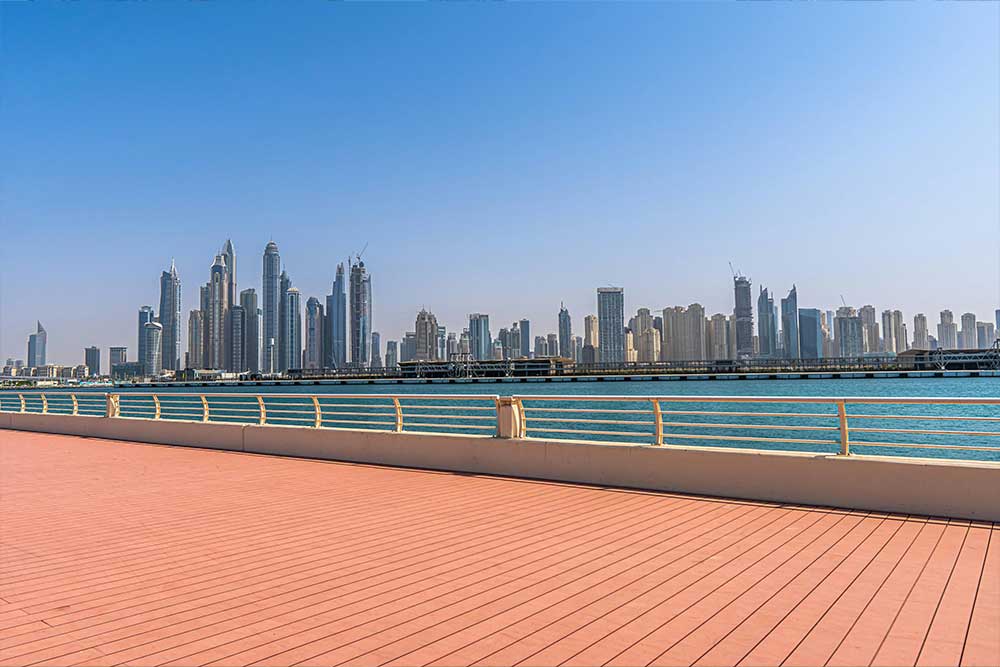 Dubai Creek with high-rises in the background