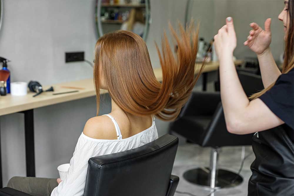 hair styling at beauty salons