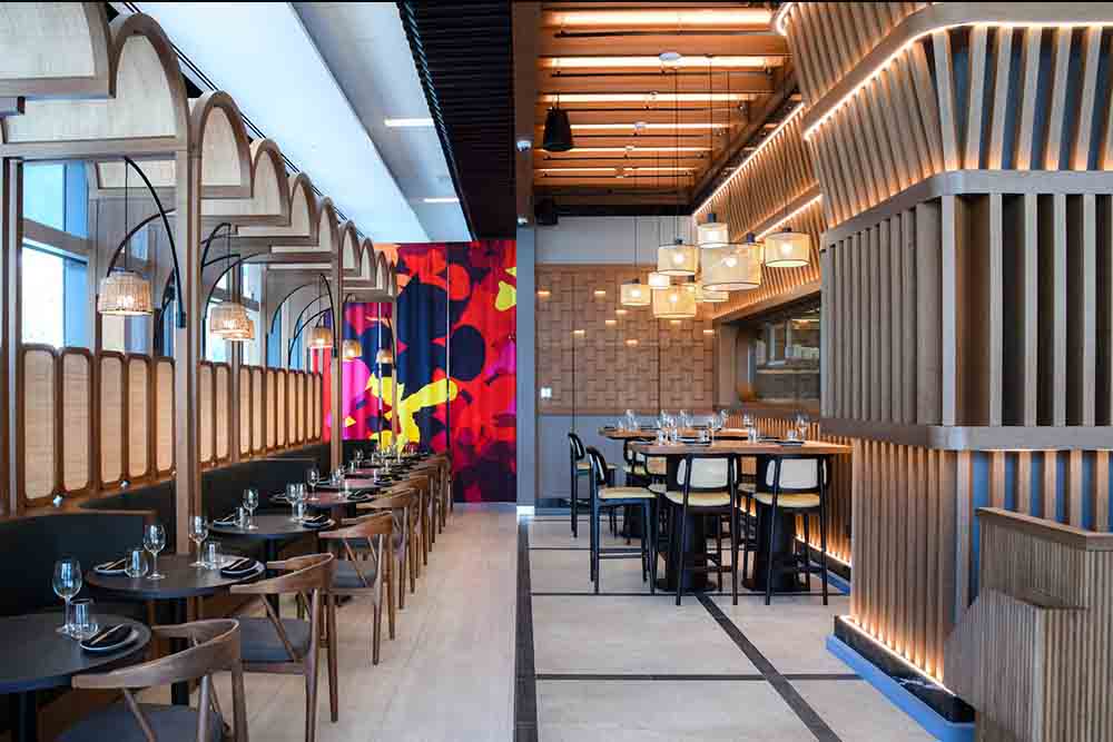 Beautiful interior at Reif Kushiyaki Dubai