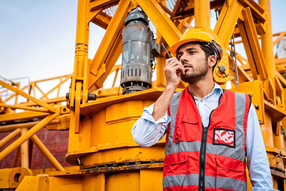 Shipping company workers handling cargo in Abu Dhabi 