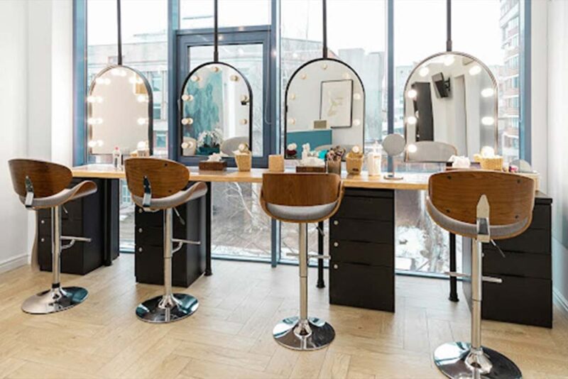 Modern interior of a top hair salon in Dubai 