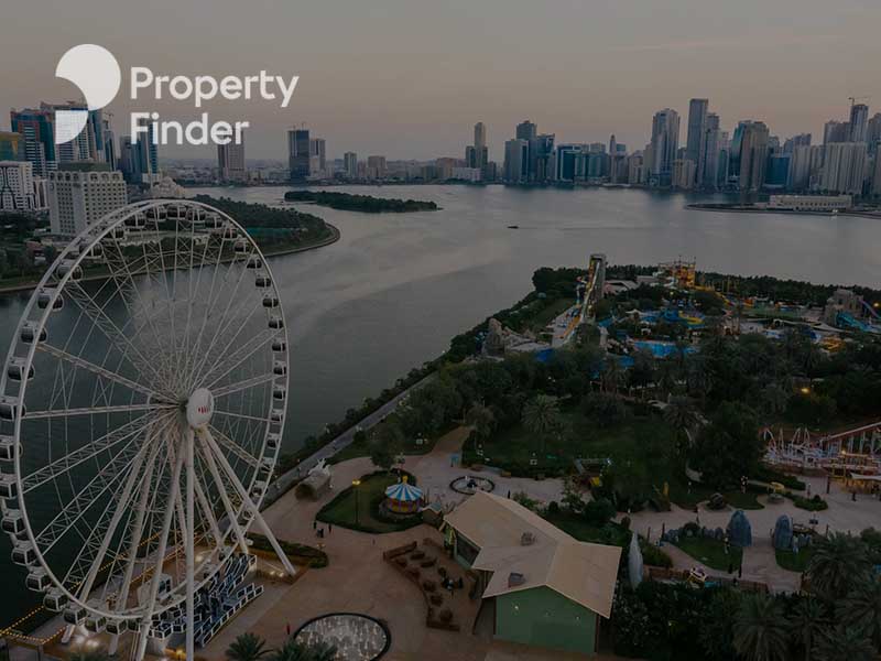 Aerial view of Sharjah's eye of the Emirates