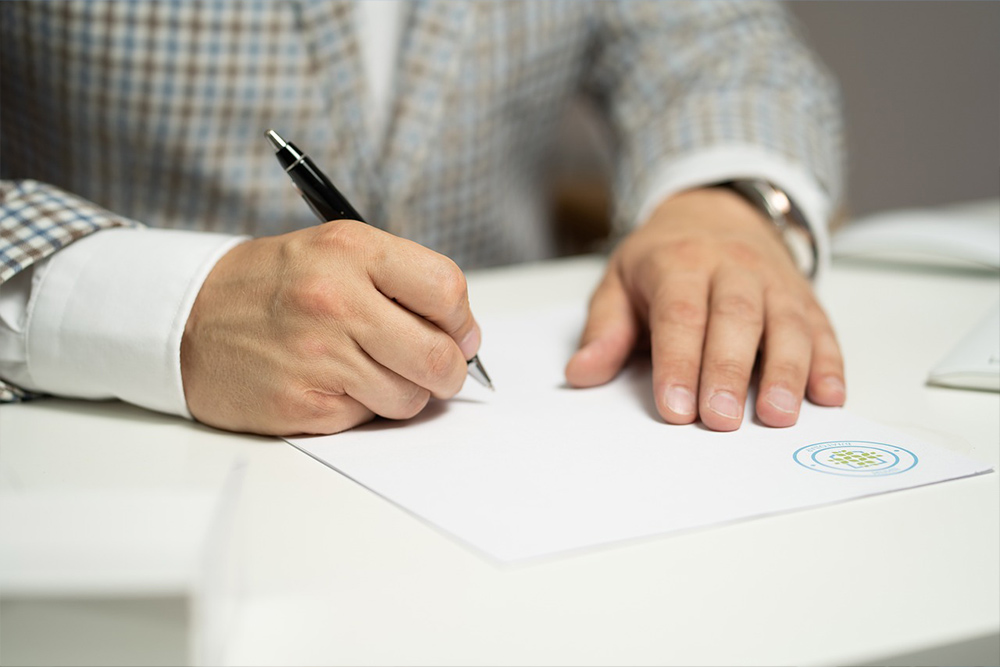 Signing documents 