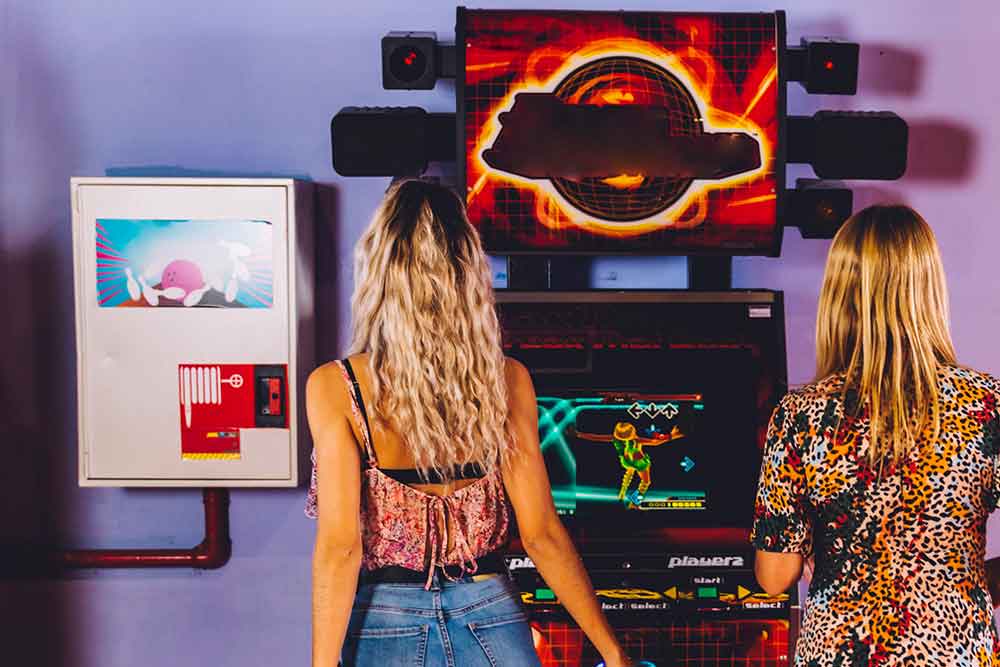 Enjoy playing classic arcade games with friends