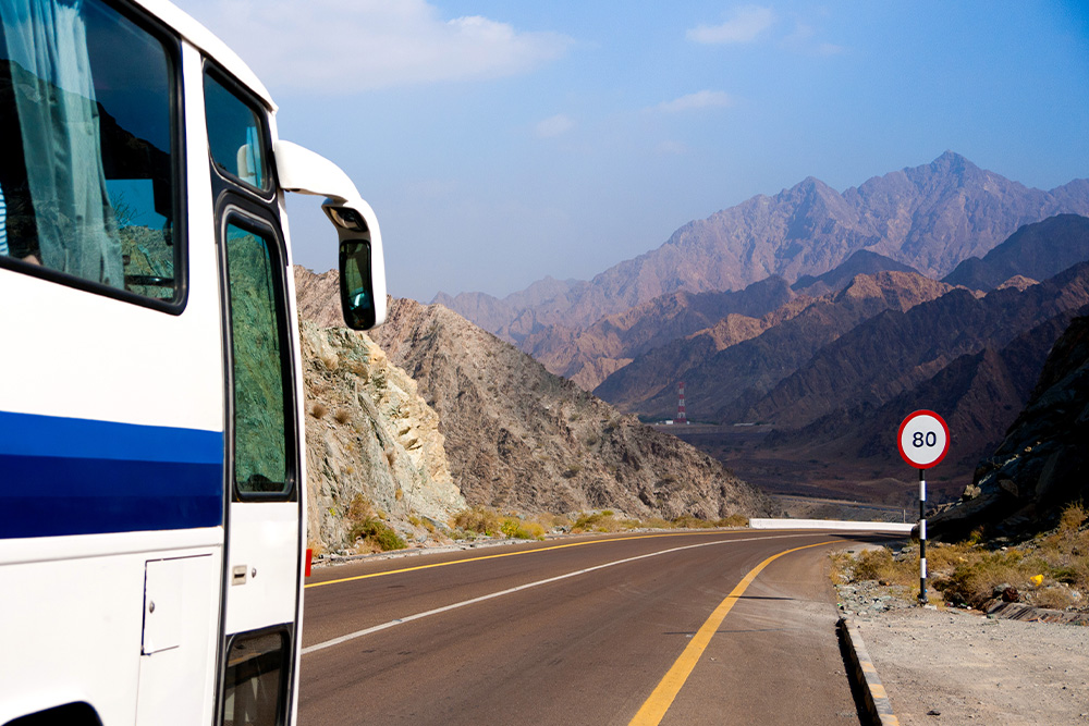 A bus travelling from dubai to ajman