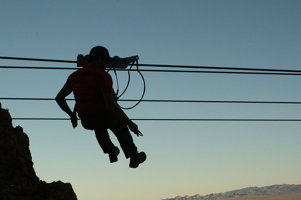 A man enjoying zipline in RAK